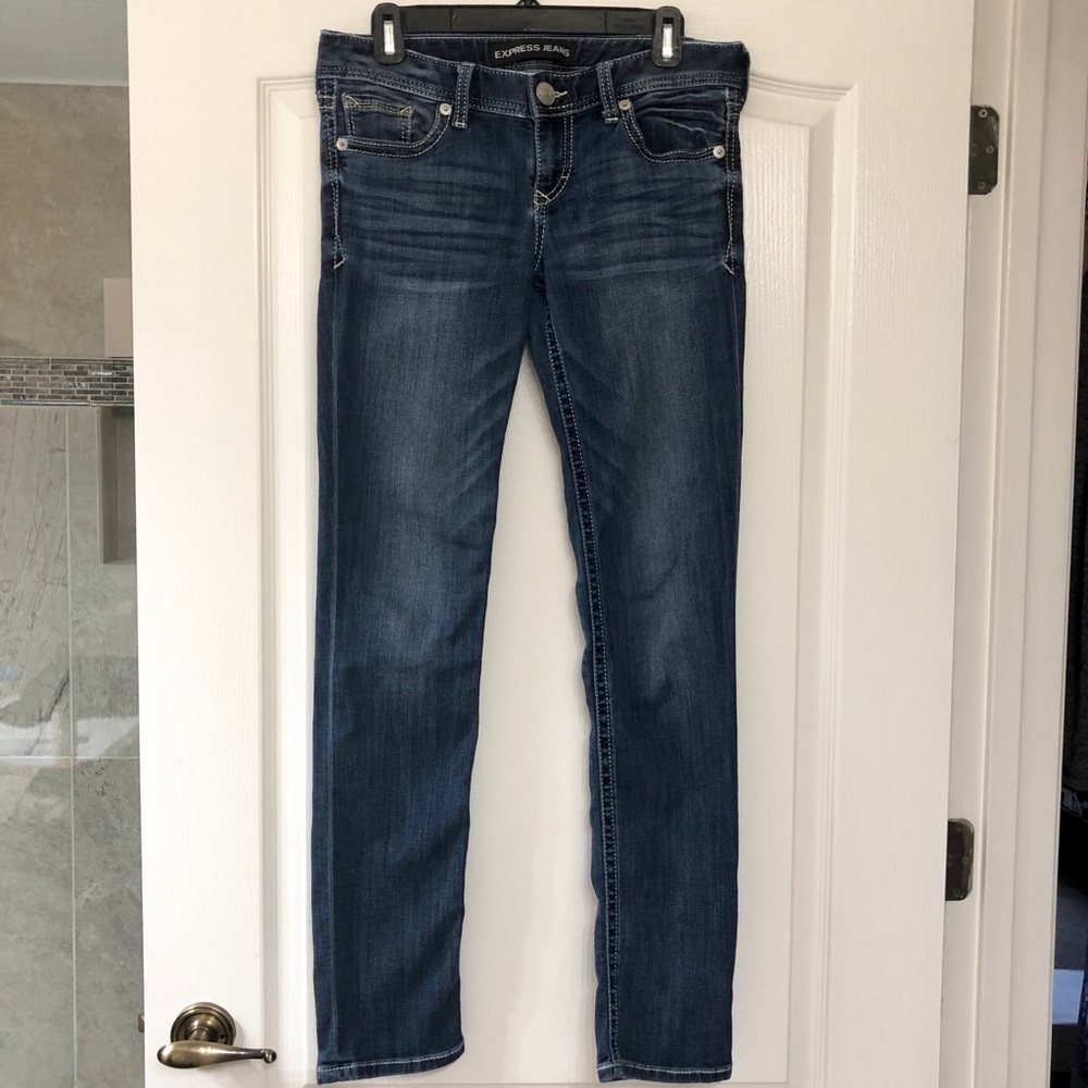 Express Medium Wash Skinny Jeans